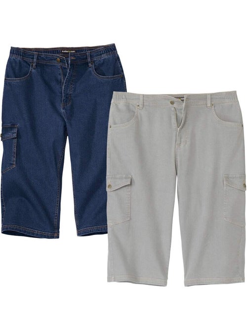 Le Lot de 2 Pantacourts Cargo en Jean  - ATLAS FOR MEN - Kiabi