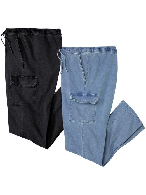 Le lot de 2 pantalons cargo en jean  - atlas for men - Kiabi