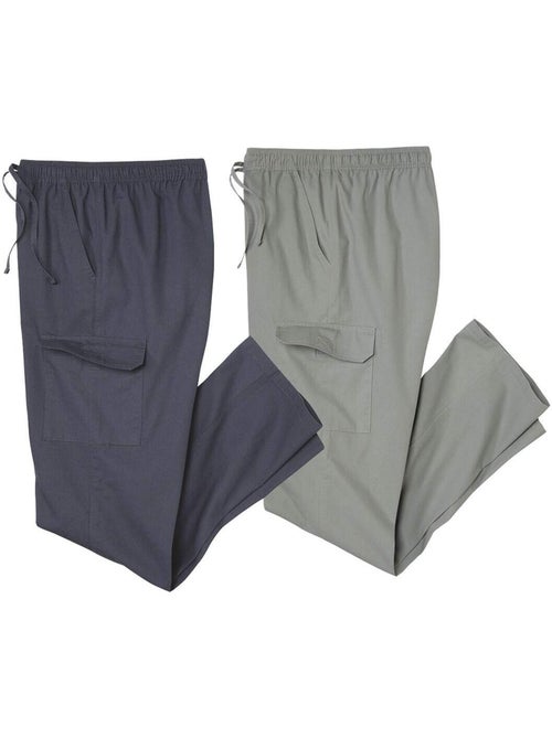 Le Lot de 2 Pantalons Détente Cargo - ATLAS FOR MEN - Kiabi Le Lot de 2 Pantalons Détente Cargo - ATLAS FOR MEN - Kiabi