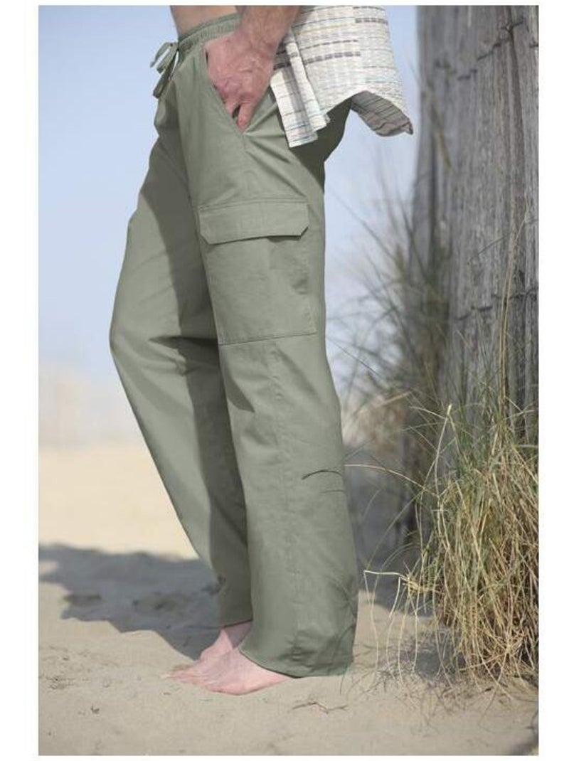 Le Lot de 2 Pantalons Détente Cargo   - ATLAS FOR MEN Bleu Vert - Kiabi
