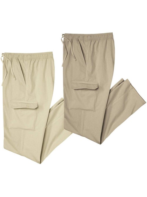 Le Lot de 2 Pantalons Détente Cargo - ATLAS FOR MEN - Kiabi Le Lot de 2 Pantalons Détente Cargo - ATLAS FOR MEN - Kiabi