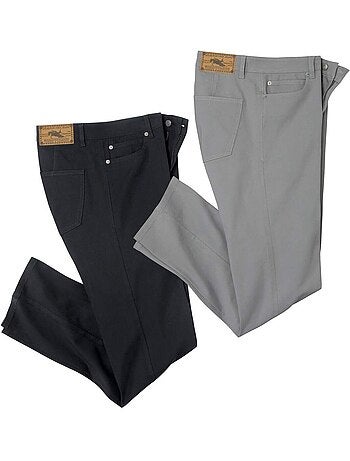 Le Lot de 2 Pantalons en Twill Stretch - ATLAS FOR MEN