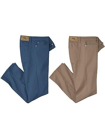 Le lot de 2 pantalons twill 5 poches - atlas for men