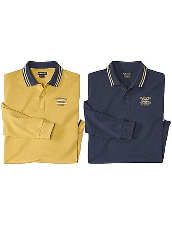 Le lot de 2 polos manches longues en coton - atlas for men