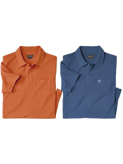 Le lot de 2 polos unis maille gaufrée - atlas for men - Kiabi Le lot de 2 polos unis maille gaufrée - atlas for men - Kiabi