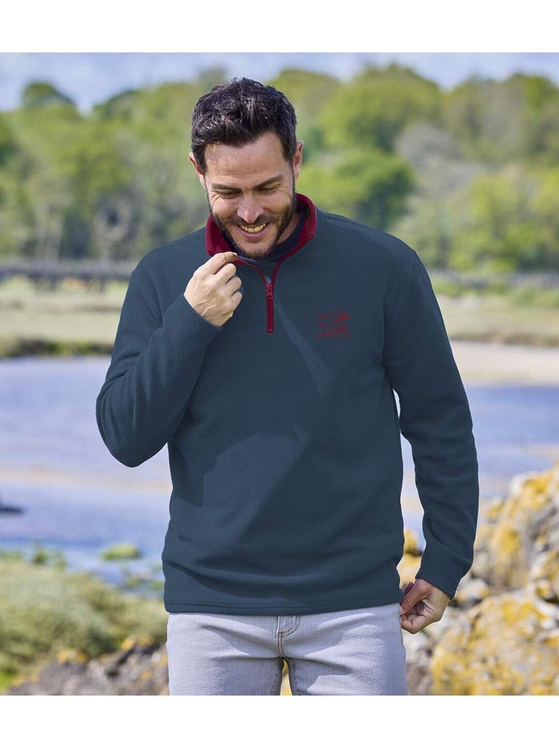 Le lot de 2 pulls micropolaires outdoor  - atlas for men Bleu Bordeaux - Kiabi