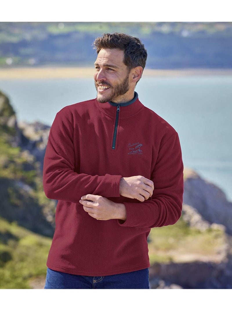Le lot de 2 pulls micropolaires outdoor  - atlas for men Bleu Bordeaux - Kiabi