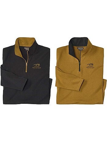 Le lot de 2 sous-pulls en coton col zippé - atlas for men
