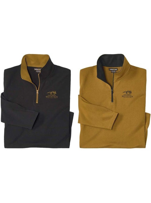 Le lot de 2 sous-pulls en coton col zippé  - atlas for men - Kiabi