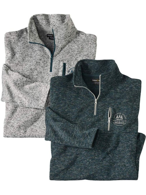 Le Lot de 2 Sweats Molleton Col Zippé - ATLAS FOR MEN - Kiabi Le Lot de 2 Sweats Molleton Col Zippé - ATLAS FOR MEN - Kiabi