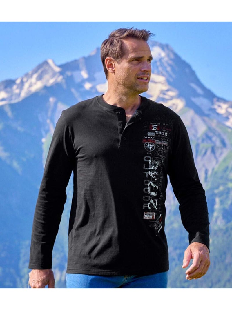 Le lot de 2 tee-shirts col boutonné explorer  - atlas for men Blanc Noir - Kiabi