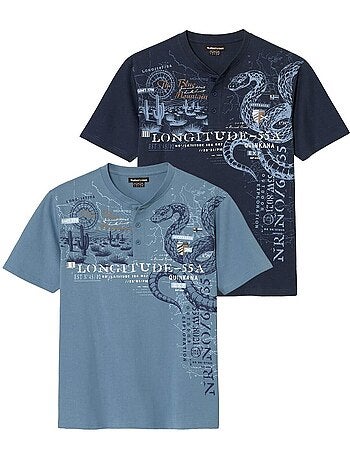 Le Lot de 2 Tee-Shirts Col Boutonnés - ATLAS FOR MEN