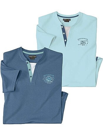 Le lot de 2 tee-shirts col fantaisie - atlas for men