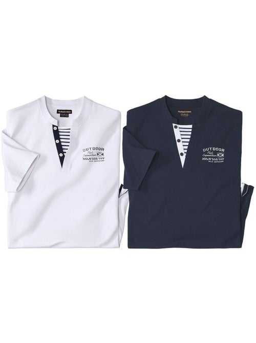 Le Lot de 2 Tee-Shirts Palm Club  - ATLAS FOR MEN - Kiabi