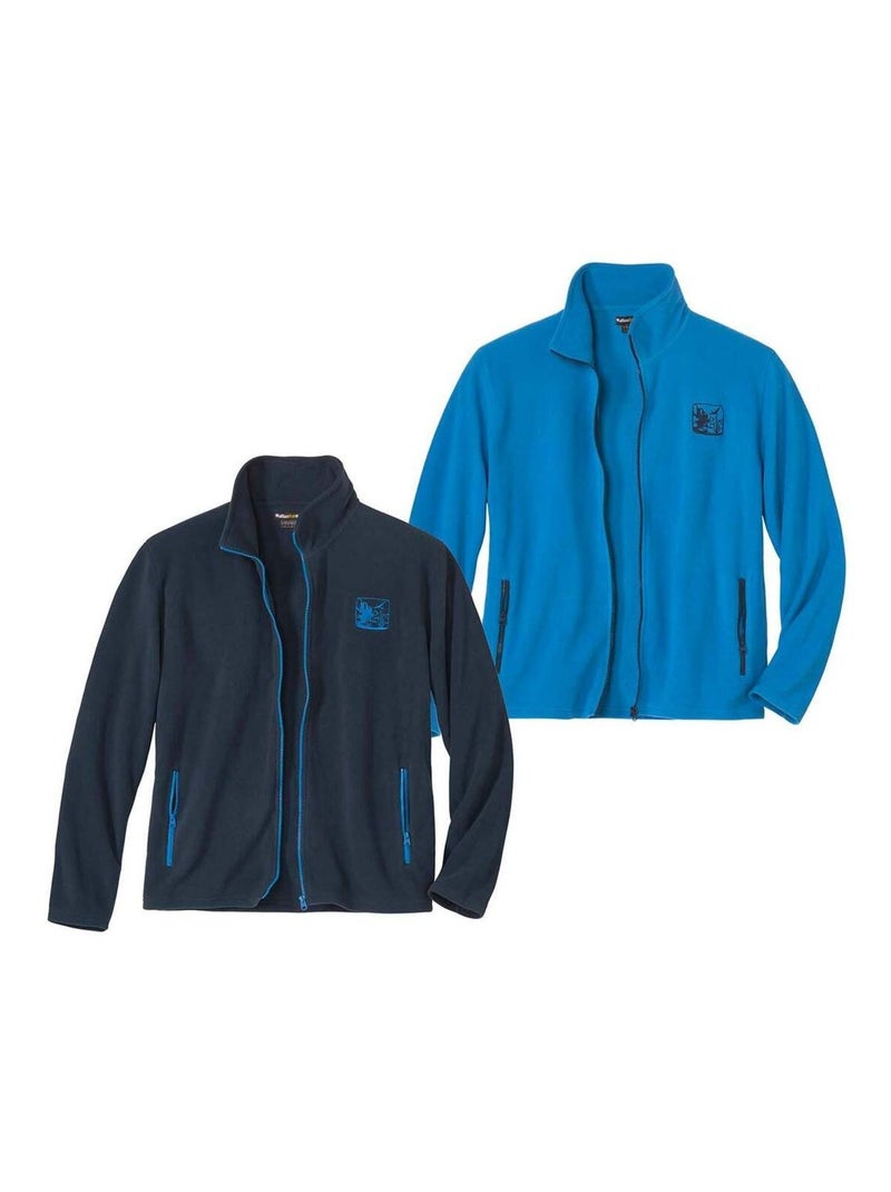 Le Lot de 2 Vestes Micropolaire Arizona  - ATLAS FOR MEN Bleu Bleu - Kiabi