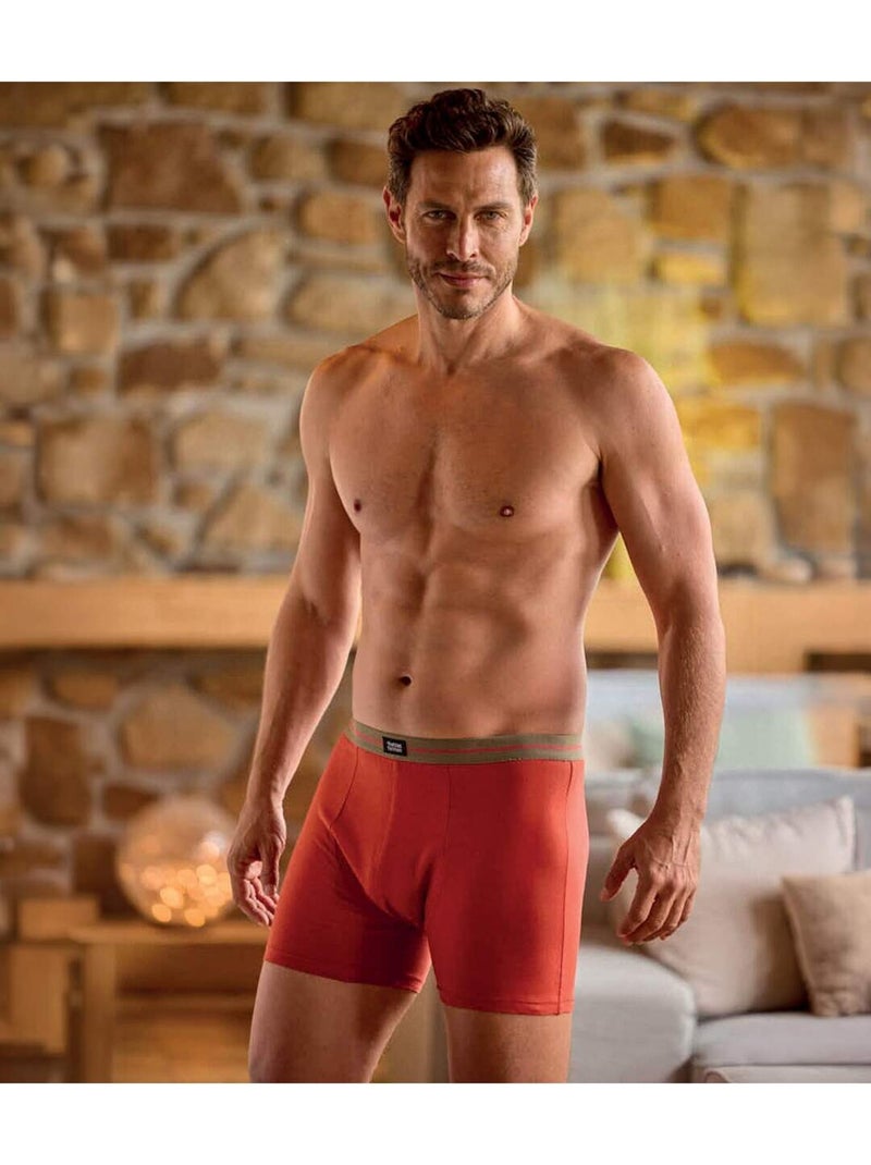 Le lot de 3 boxers stretch confort  - atlas for men Blanc Orange - Kiabi