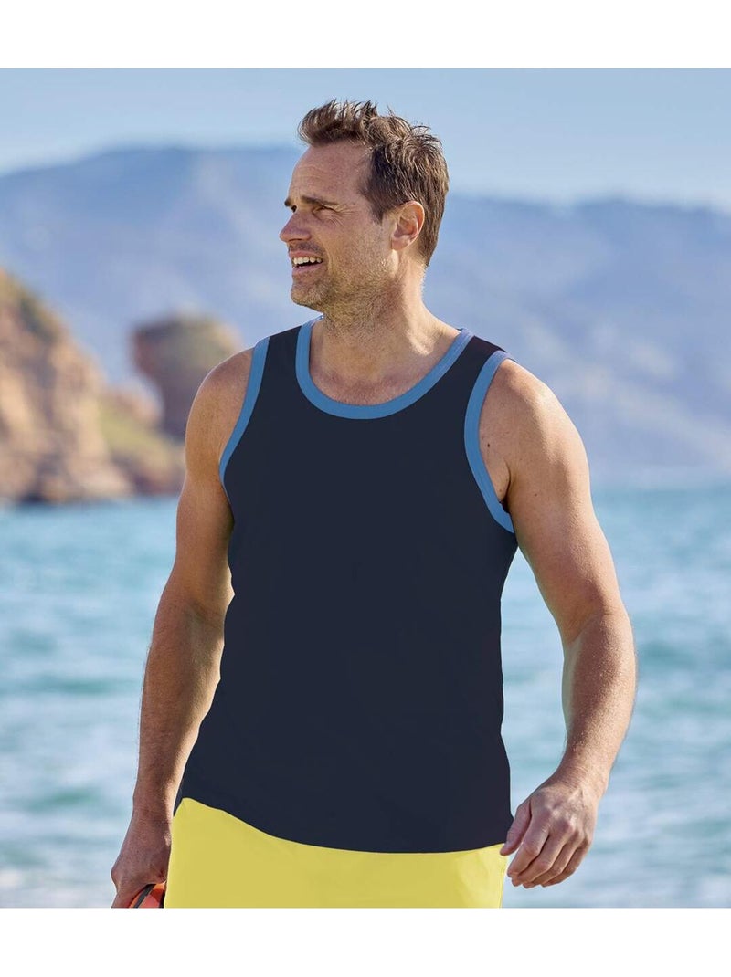 Le lot de 3 débardeurs  - atlas for men Bleu Jaune Bleu - Kiabi