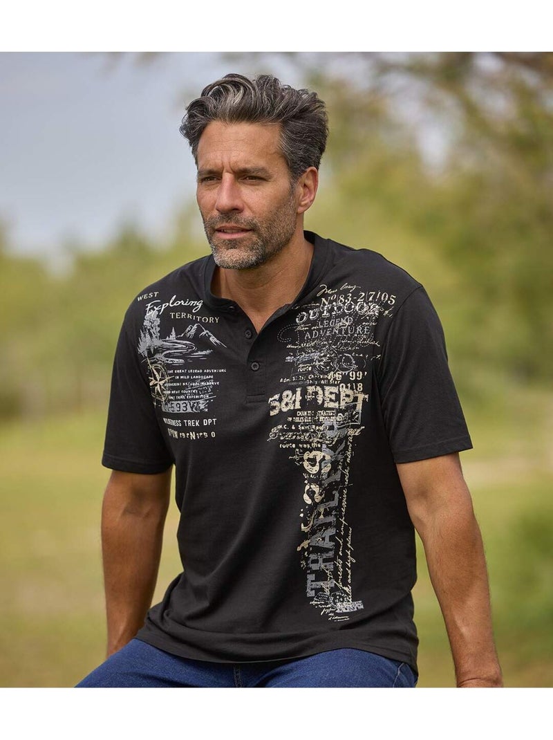 Le lot de 3 tee-shirts col exploration  - atlas for men Blanc Kaki Noir - Kiabi