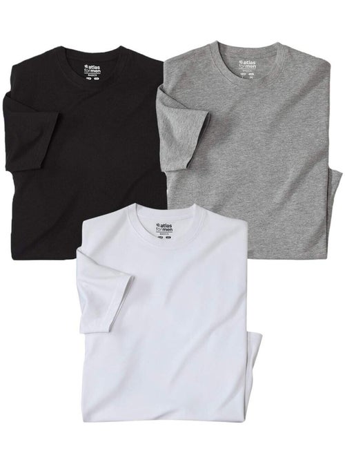 Le lot de 3 tee-shirts col rond  - atlas for men - Kiabi