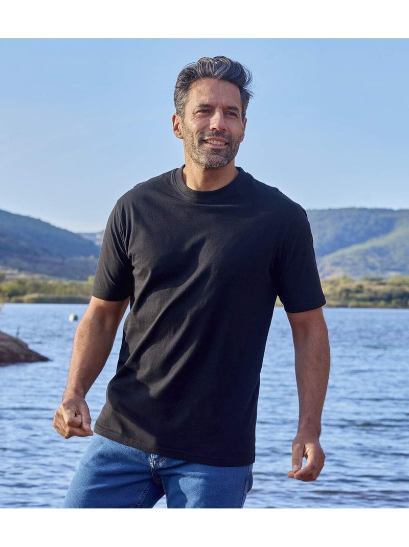 Le lot de 3 tee-shirts col rond  - atlas for men Blanc Gris Noir - Kiabi