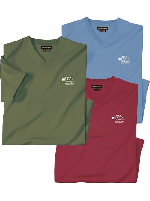 Le Lot de 3 Tee-Shirts Manches Courtes Col V  - ATLAS FOR MEN - Kiabi