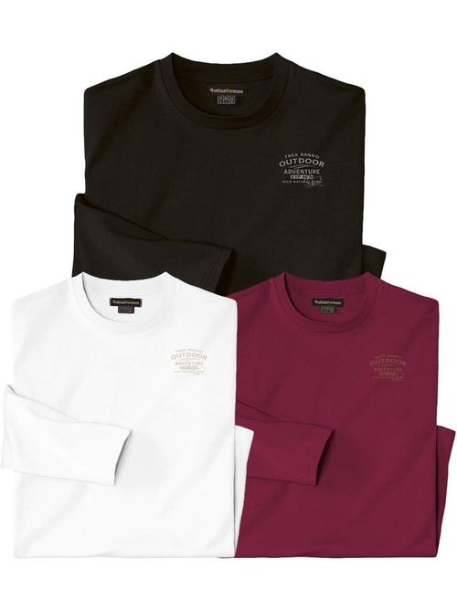 Le lot de 3 tee-shirts manches longues col rond - atlas for men - Kiabi Le lot de 3 tee-shirts manches longues col rond - atlas for men - Kiabi