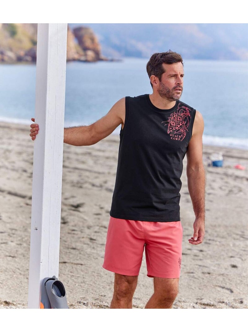 Le Lot de 3 Tee-Shirts Sans Manches Beach  - ATLAS FOR MEN Bleu Noir - Kiabi