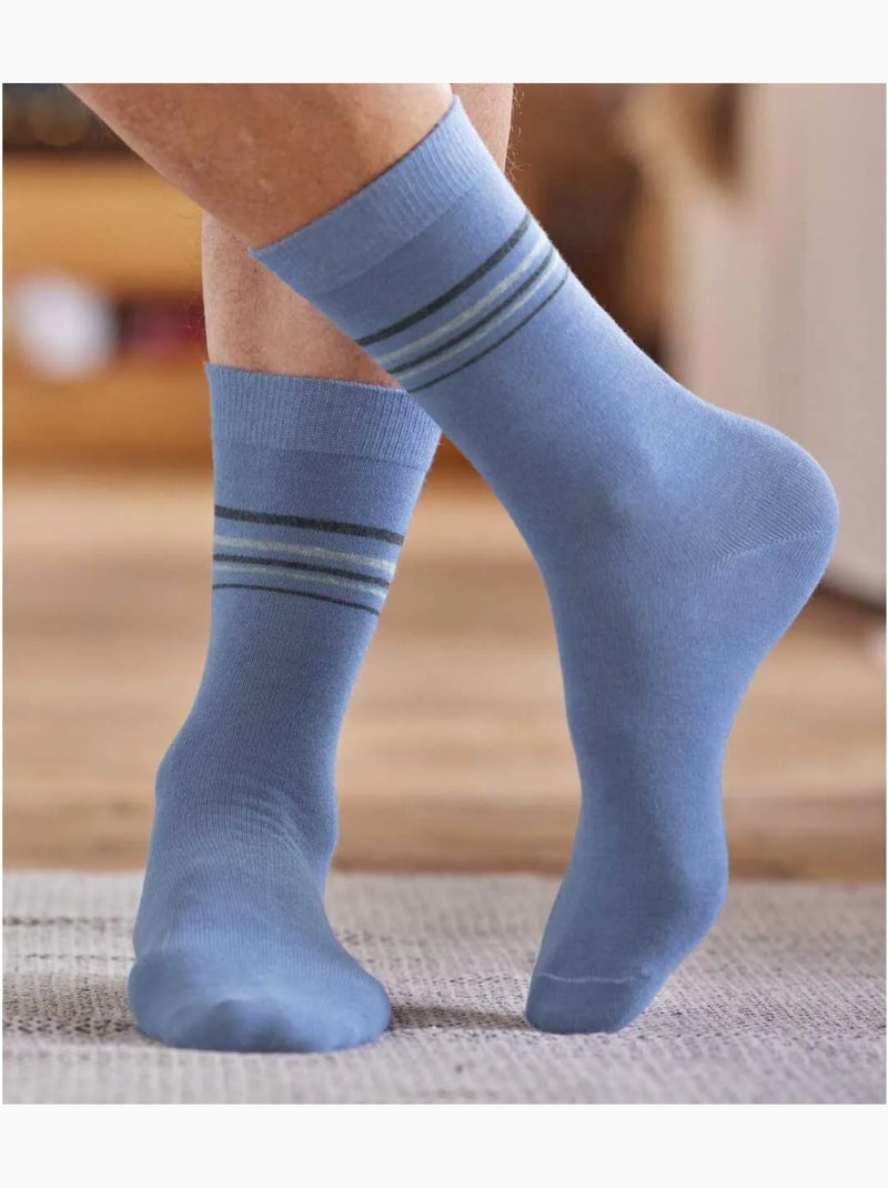 Le lot de 4 paires de chaussettes fantaisie  - atlas for men Bleu Gris anthracite - Kiabi
