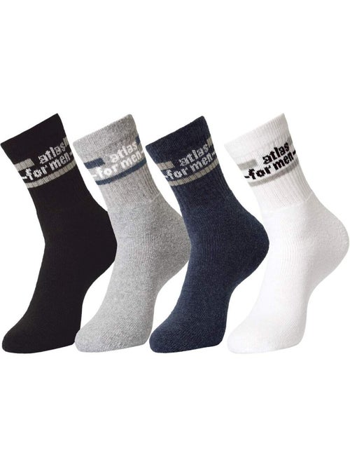Le lot de 4 paires de chaussettes mi-haute sport  - atlas for men - Kiabi