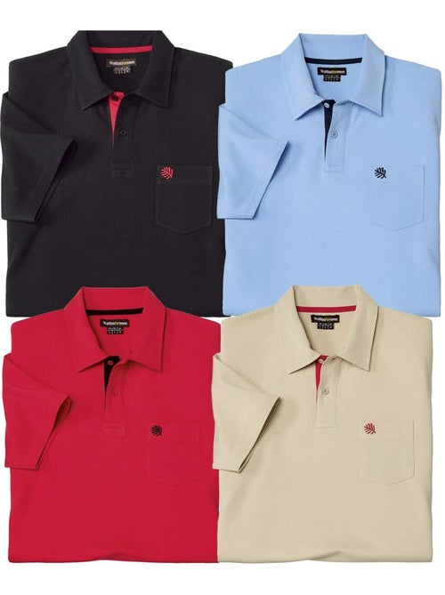 Le Lot de 4 Polos Manches Courtes  - ATLAS FOR MEN - Kiabi
