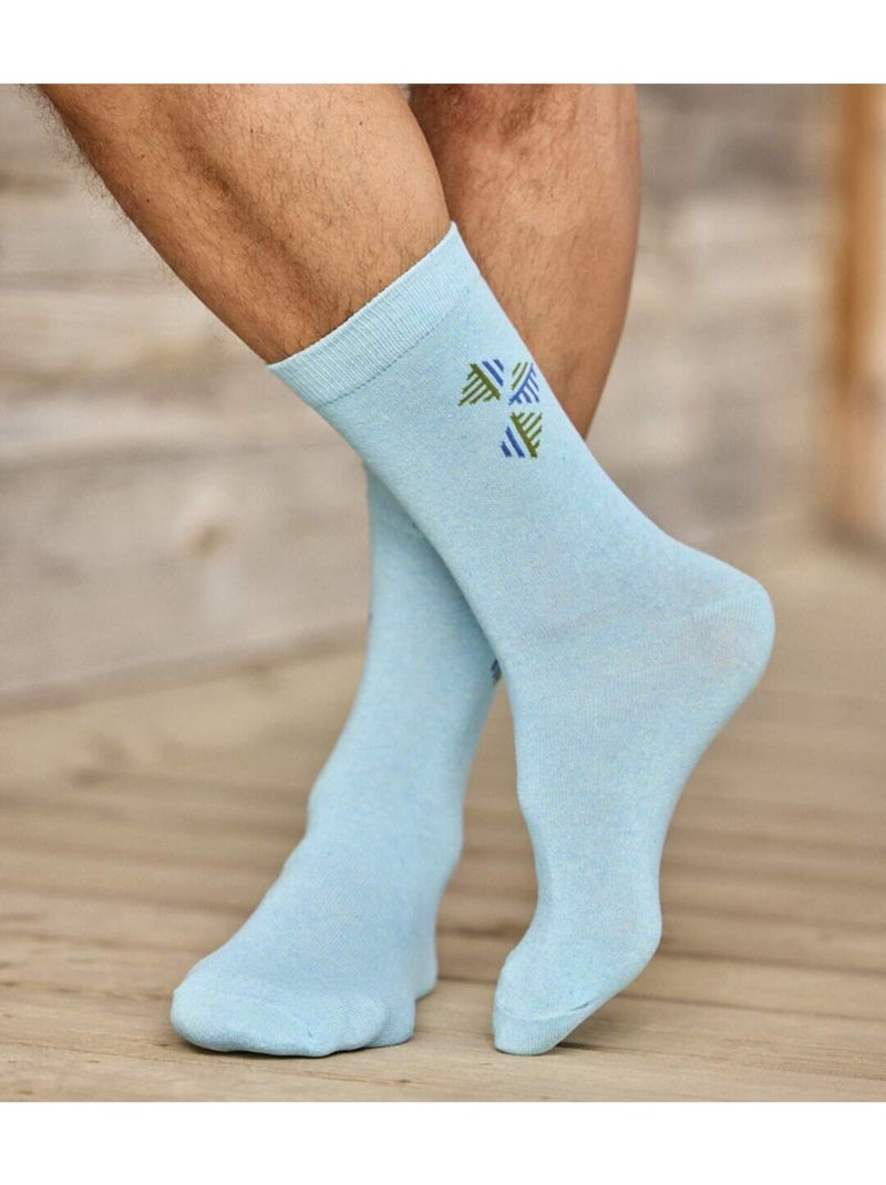 Le lot de 5 paires de chaussettes de ville  - atlas for men Bleu Violet clair Blanc - Kiabi