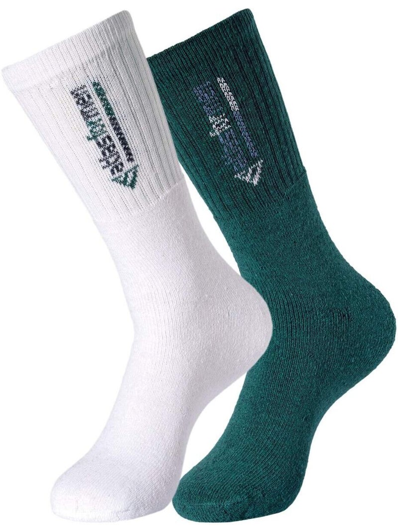 Le lot de 5 paires de chaussettes sport  - atlas for men Blanc Vert Bleu - Kiabi