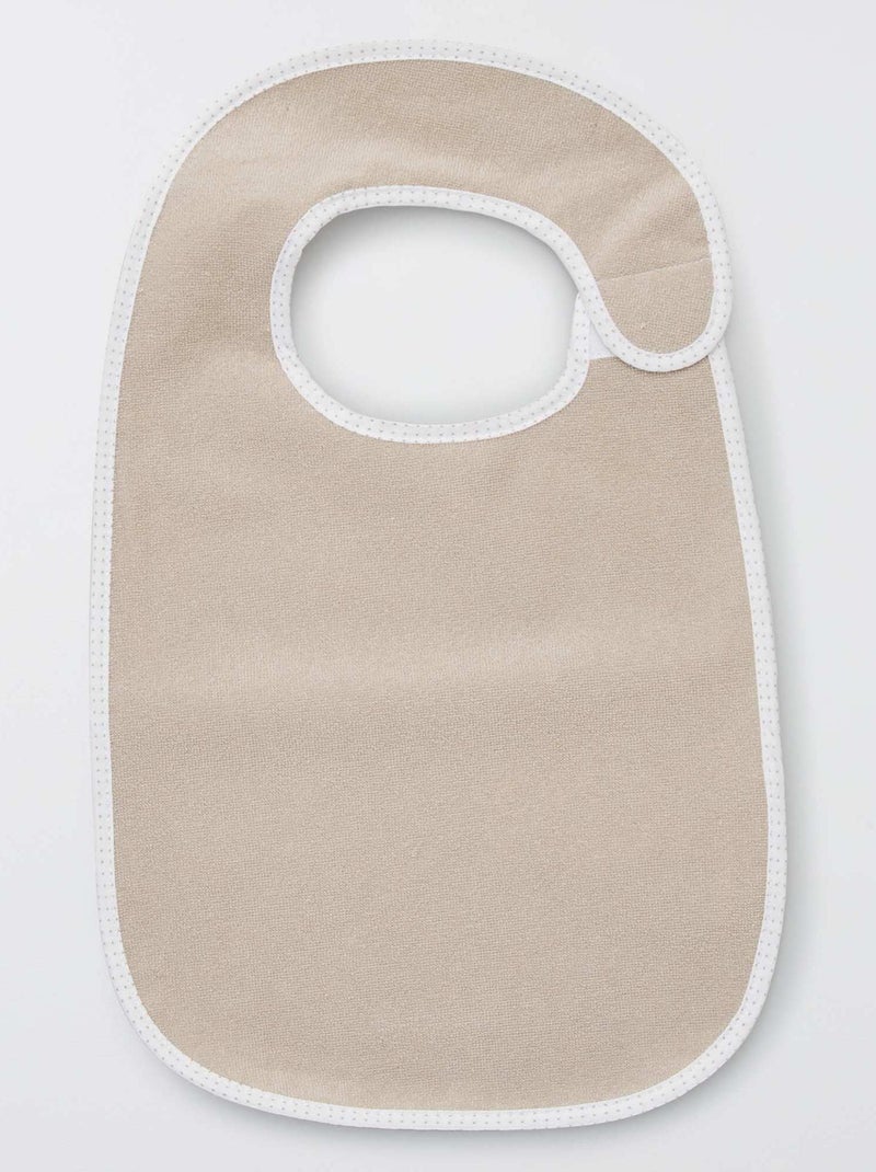 Le lot de 7 bavoirs éponge doublés Marron/blanc - Kiabi