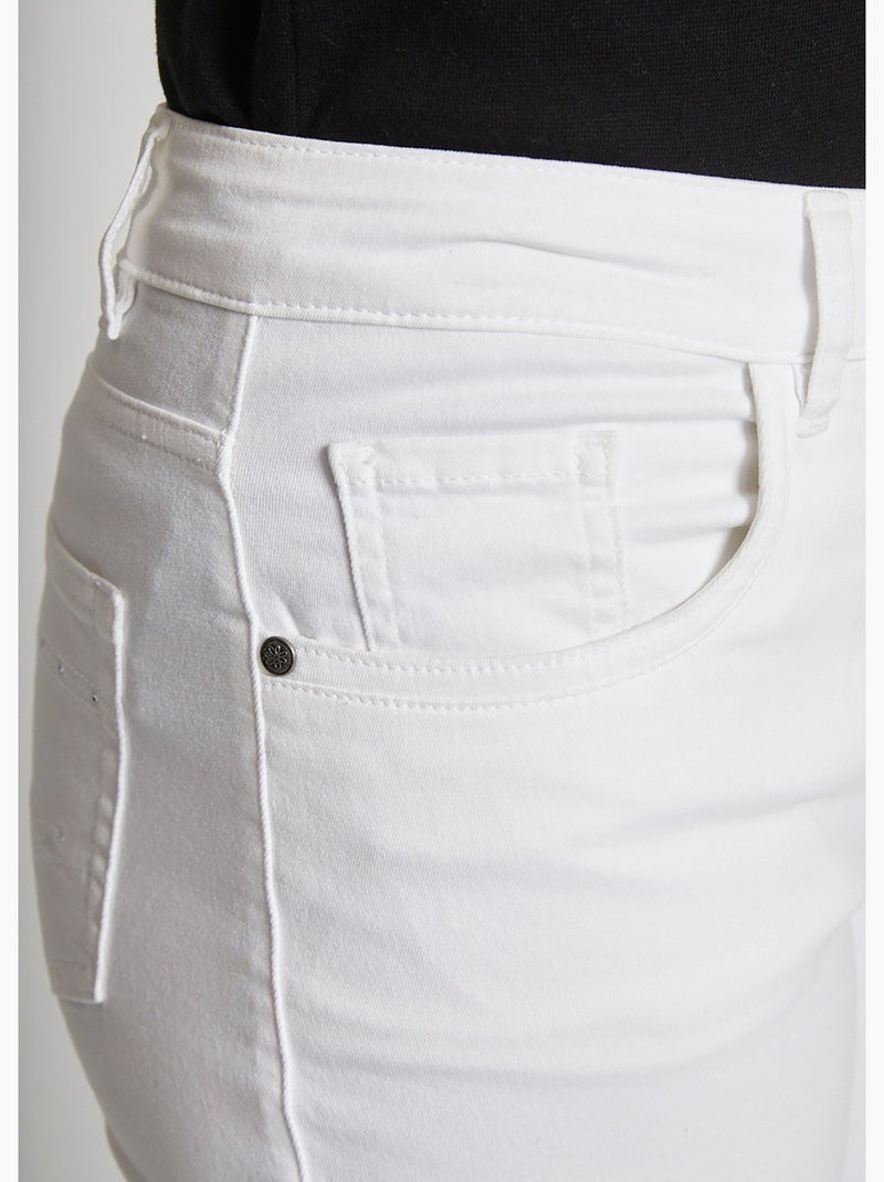Le pantalon 5 poches brodé Blanc - Kiabi