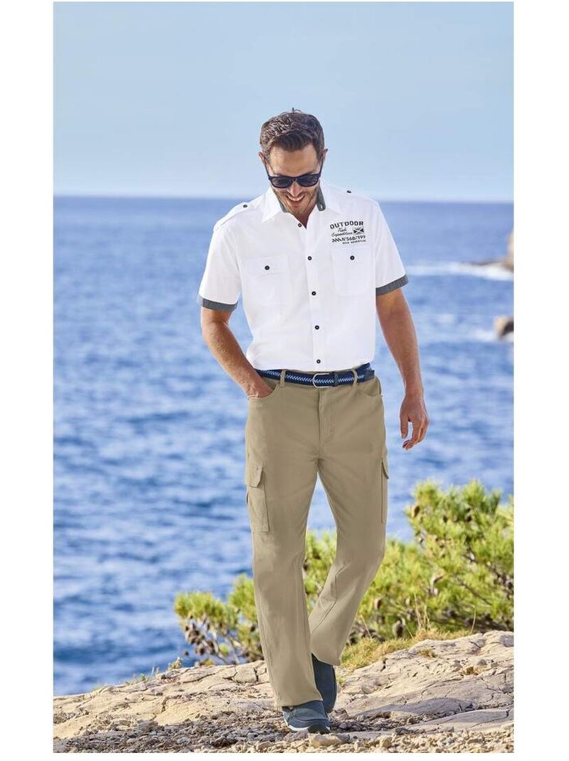 Le Pantalon 7 poches Taille Semi-Elastiquée Multipoche  - ATLAS FOR MEN Beige - Kiabi