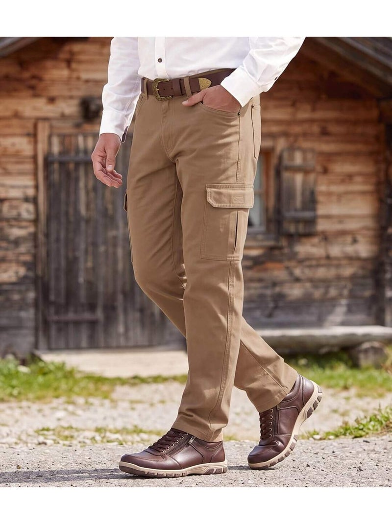 Le pantalon cargo à taille semi-élastiquée  - atlas for men Marron - Kiabi