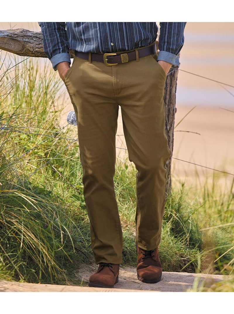 Le pantalon chino stretch  - atlas for men Camel - Kiabi