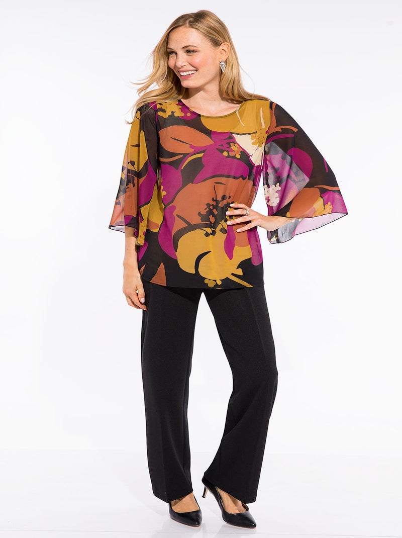 Le pantalon mode coupe large Noir - Kiabi