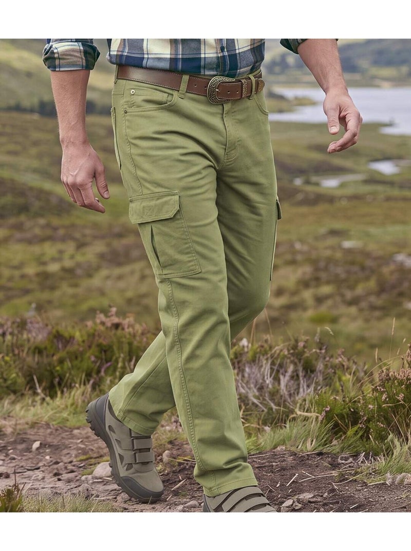 Le pantalon twill cargo 7 poches  - atlas for men Kaki - Kiabi