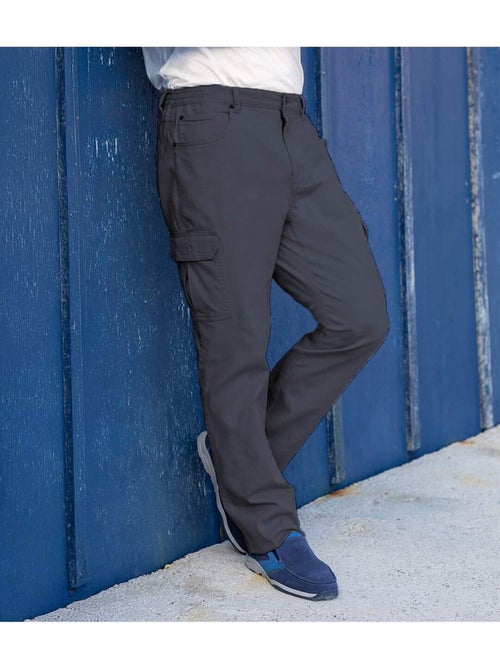 Le Pantalon Twill Cargo Taille Semi-Elastiquée  - ATLAS FOR MEN - Kiabi