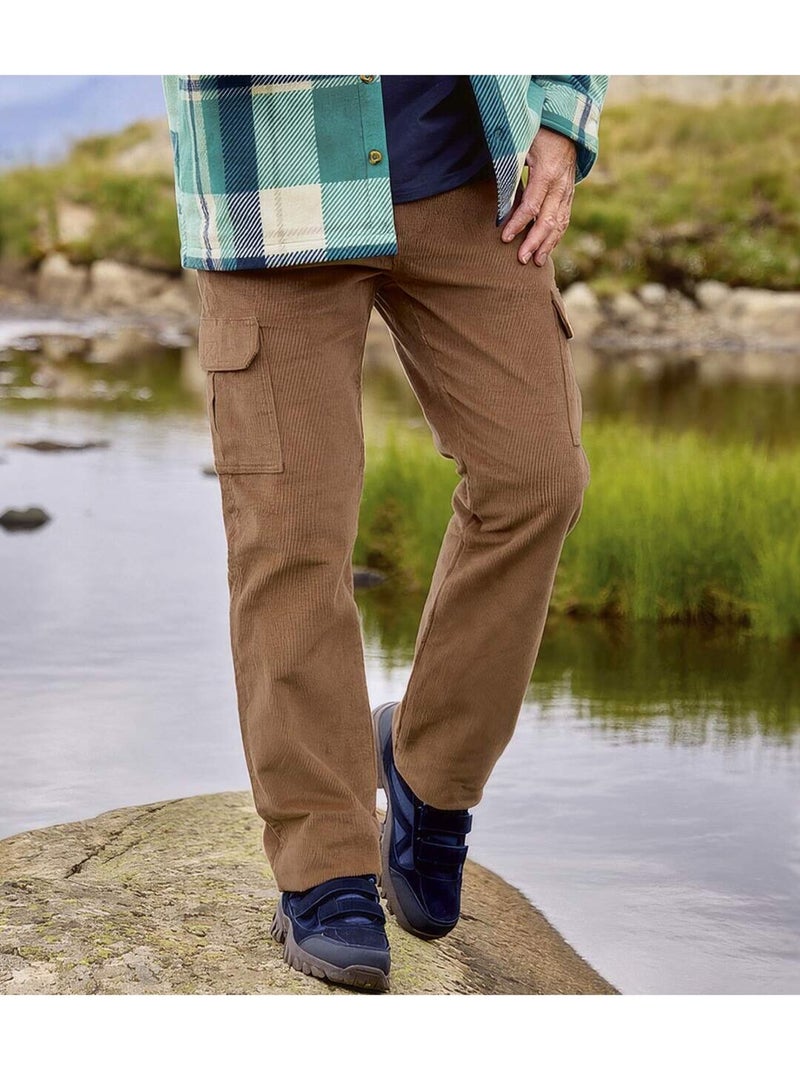 Le pantalon velours cargo stretch - atlas for men Camel - Kiabi