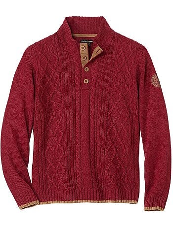 Le Pull Col Boutonn? Tricot Torsad? Mountain - ATLAS FOR MEN