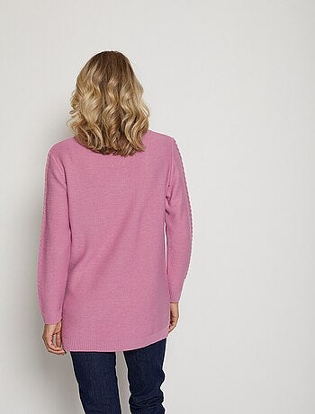 Le pull-tunique uni fantaisie torsadée