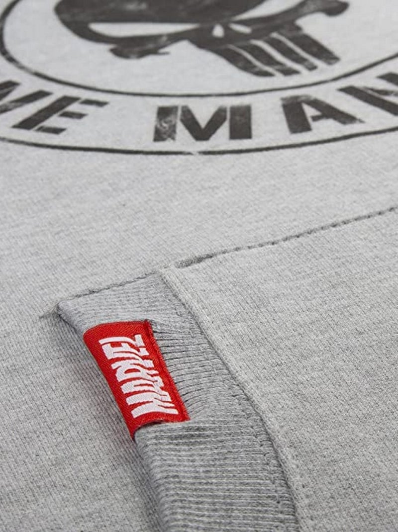 Le Punisseur - Sweat à capuche ONE MAN ARMY (Punisher) Gris Noir Noir - Kiabi