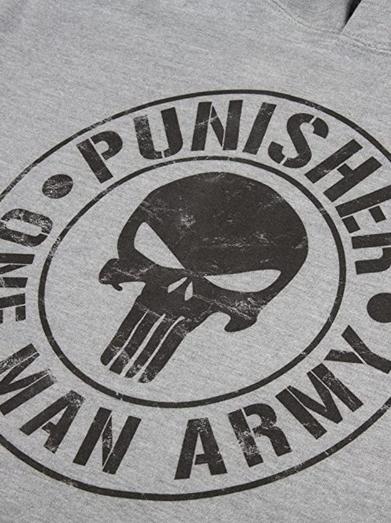 Le Punisseur - Sweat à capuche ONE MAN ARMY (Punisher) Gris Noir Noir - Kiabi