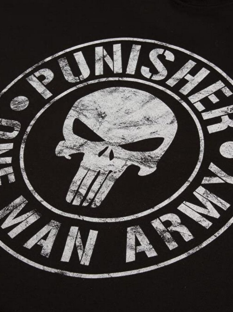 Le Punisseur - Sweat à capuche ONE MAN ARMY (Punisher) Noir Blanc - Kiabi