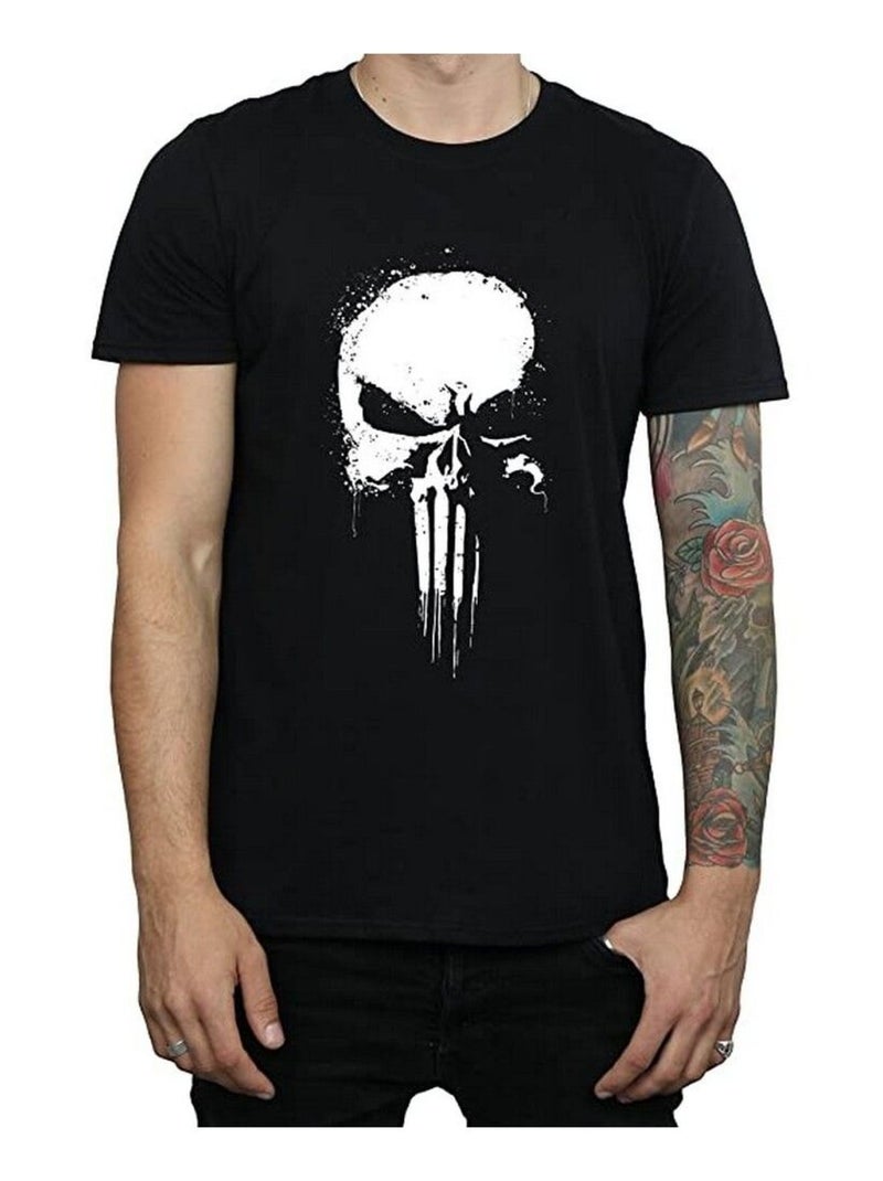 Le Punisseur - T-shirt motif/style logo à la bombe Noir - Kiabi