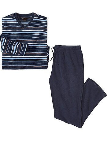 Le pyjama en micropolaire à col v - atlas for men