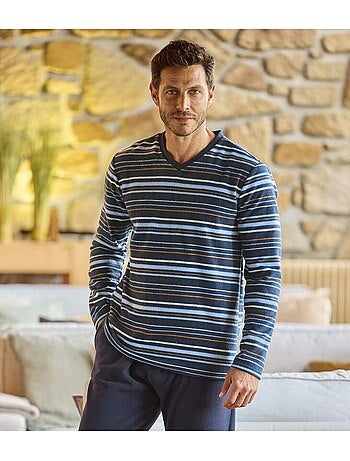 Le pyjama en micropolaire à col v - atlas for men