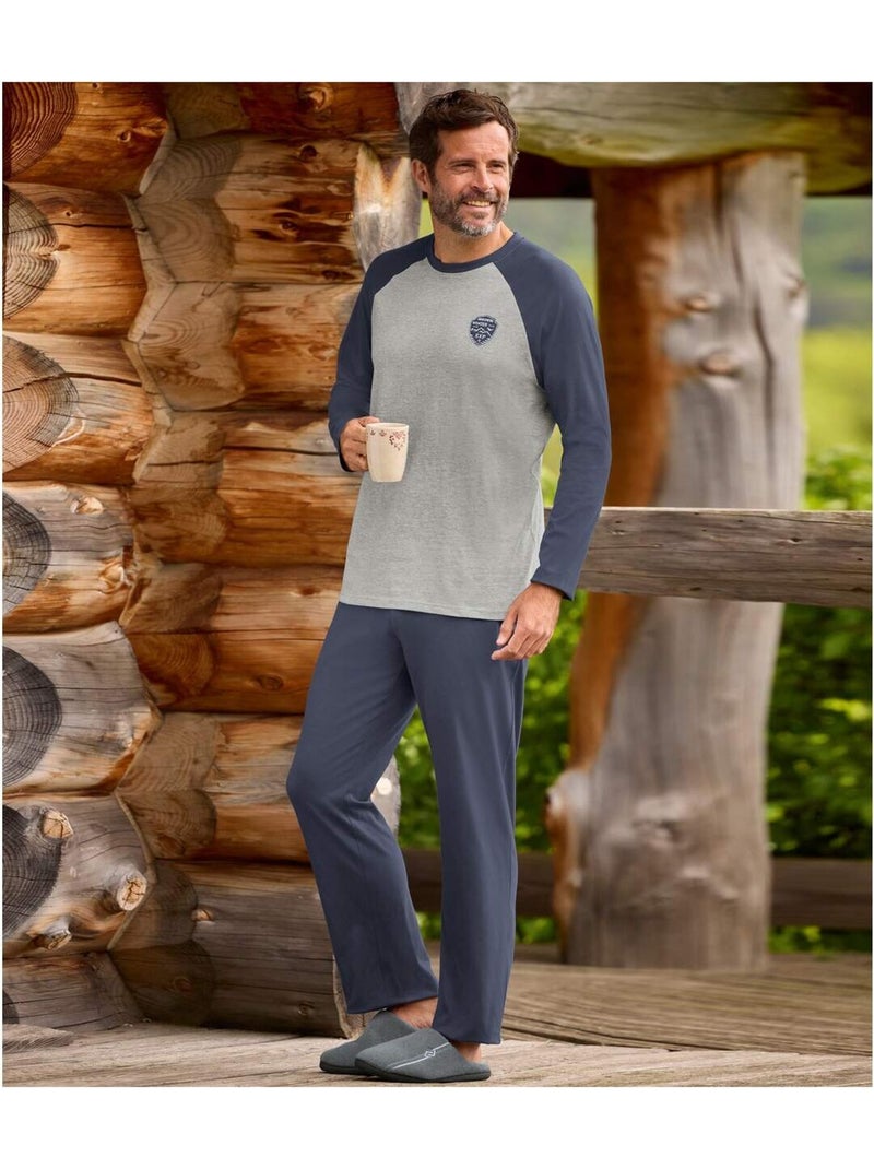 Le Pyjama Jersey Col Rond Manches Raglan  - ATLAS FOR MEN Bleu - Kiabi